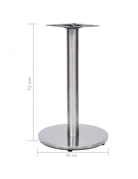 Gamba per Tavolino da Bistrò Argento Ø45x72 cm in Acciaio Inox