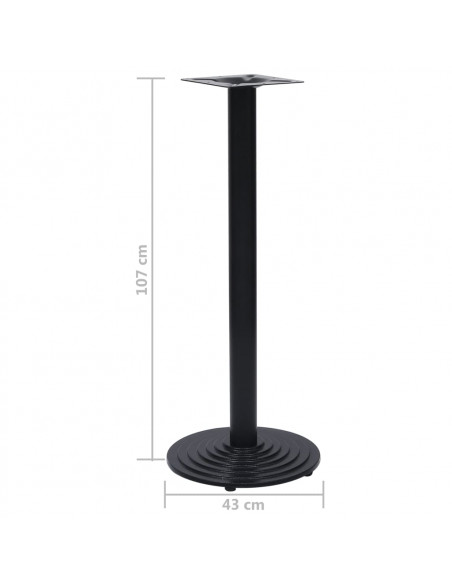 Gamba per Tavolino da Bistrò Nero Ø43x107 cm in Ghisa