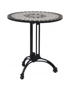 Gamba per Tavolino da Bistrò Nero Ø60x72 cm in Alluminio 2