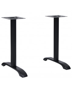 Gambe per Tavolino da Bistrò 2 pz Nero 61x8x72 cm in Ghisa