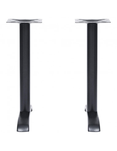 Gambe per Tavolino da Bistrò 2 pz Nero 61x8x72 cm in Ghisa