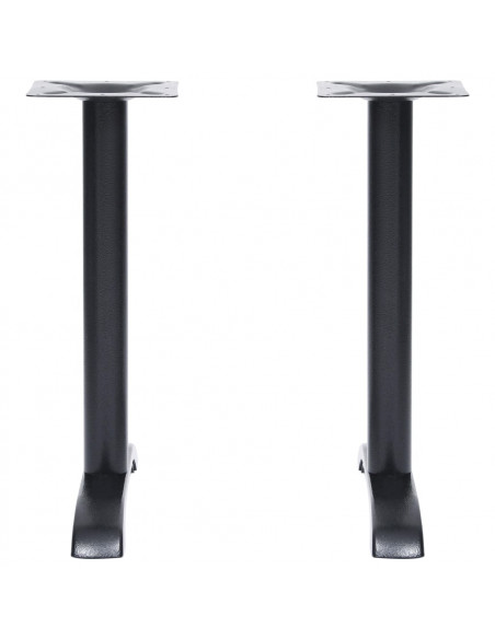 Gambe per Tavolino da Bistrò 2 pz Nero 61x8x72 cm in Ghisa