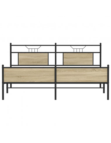 Giroletto senza Materaso in Metallo Rovere Sonoma 160x200 cm