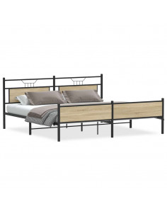 Giroletto senza Materaso in Metallo Rovere Sonoma 193x203 cm