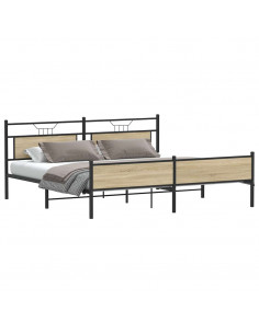 Giroletto senza Materaso in Metallo Rovere Sonoma 193x203 cm 2