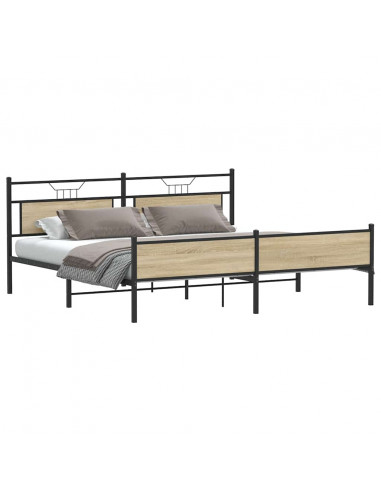 Giroletto senza Materaso in Metallo Rovere Sonoma 193x203 cm