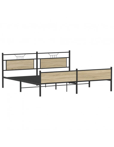 Giroletto senza Materaso in Metallo Rovere Sonoma 193x203 cm