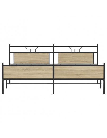 Giroletto senza Materaso in Metallo Rovere Sonoma 193x203 cm
