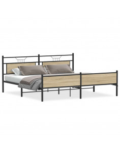 Giroletto senza Materaso in Metallo Rovere Sonoma 200x200 cm