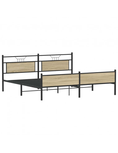 Giroletto senza Materaso in Metallo Rovere Sonoma 200x200 cm