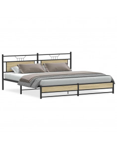 Giroletto senza Materaso in Metallo Rovere Sonoma 200x200 cm