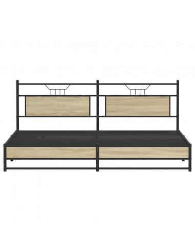 Giroletto senza Materaso in Metallo Rovere Sonoma 200x200 cm