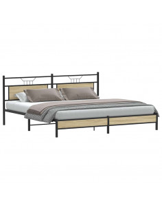 Giroletto senza Materaso in Metallo Rovere Sonoma 200x200 cm 2