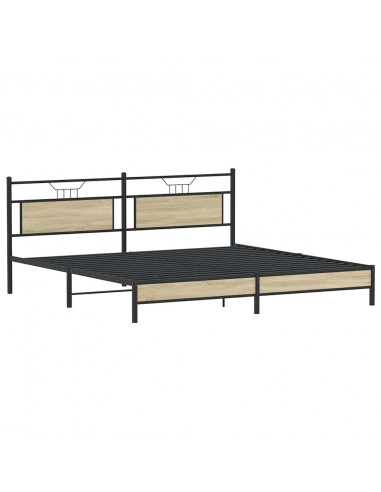 Giroletto senza Materaso in Metallo Rovere Sonoma 200x200 cm