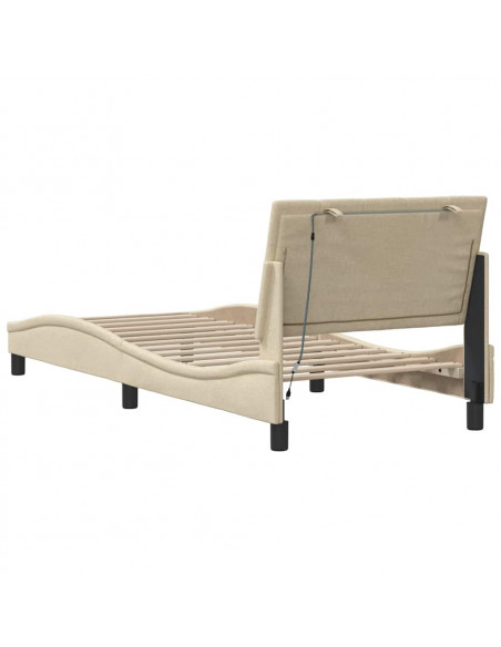 Giroletto senza Materasso Crema 80x200 cm in Tessuto