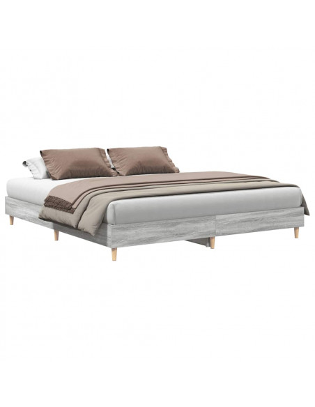 Giroletto senza Materasso Grigio Sonoma 200x200cm in Truciolato