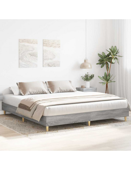 Giroletto senza Materasso Grigio Sonoma 200x200cm in Truciolato