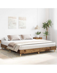 Giroletto senza Materasso Legno Antico 200x200 cm in Truciolato 2