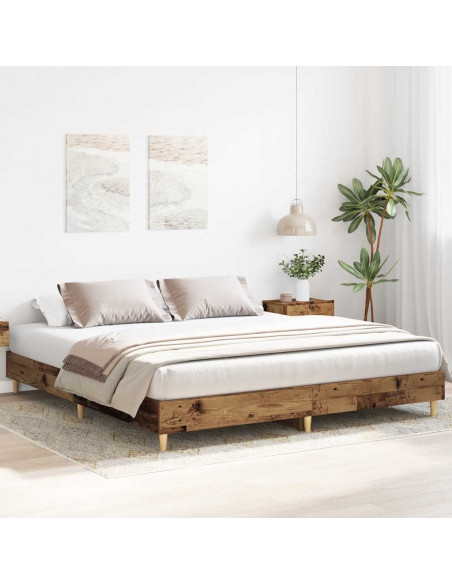 Giroletto senza Materasso Legno Antico 200x200 cm in Truciolato