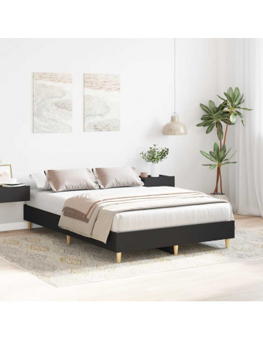 Giroletto senza Materasso Nero 135x190 cm in Legno Multistrato