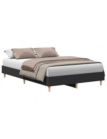 Giroletto senza Materasso Nero 140x190 cm in Legno Multistrato
