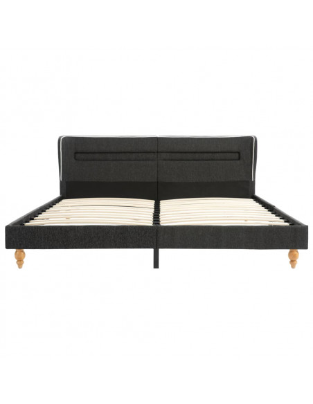 Struttura Letto con LED Tela Grigio Scuro 180x200 cm