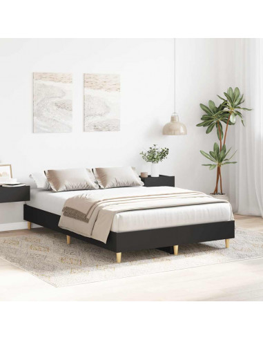 Giroletto senza Materasso Nero 140x190 cm in Legno Multistrato