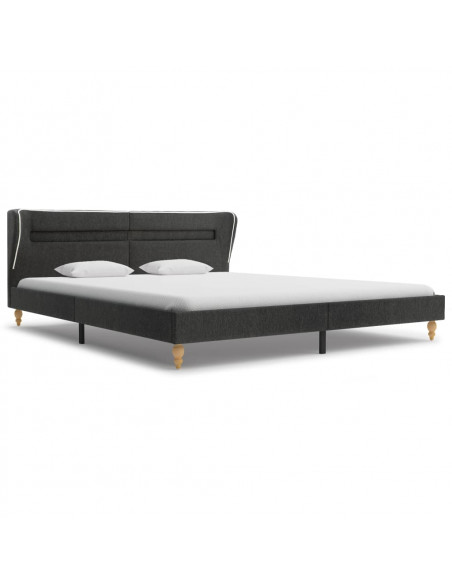 Struttura Letto con LED Tela Grigio Scuro 180x200 cm