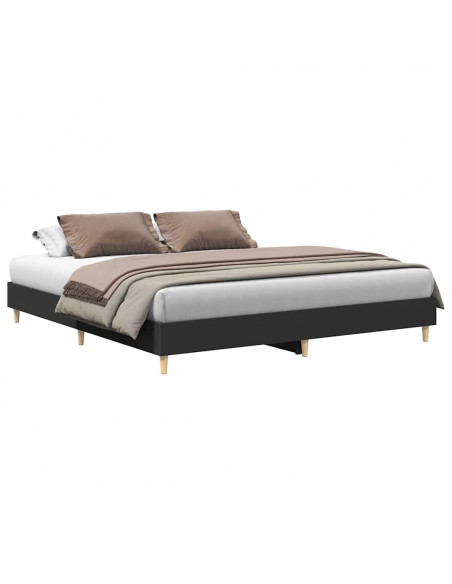 Giroletto senza Materasso Nero 200x200 cm in Legno Multistrato