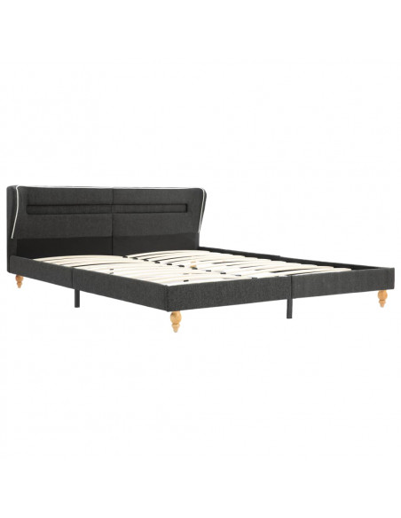 Struttura Letto con LED Tela Grigio Scuro 180x200 cm