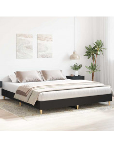 Giroletto senza Materasso Nero 200x200 cm in Legno Multistrato 2