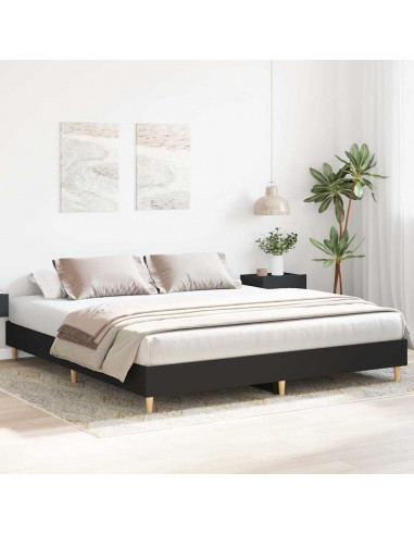 Giroletto senza Materasso Nero 200x200 cm in Legno Multistrato