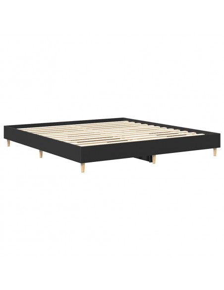 Giroletto senza Materasso Nero 200x200 cm in Legno Multistrato