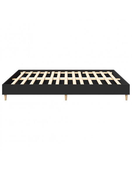 Giroletto senza Materasso Nero 200x200 cm in Legno Multistrato