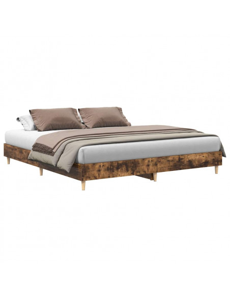 Giroletto senza Materasso Rovere Fumo 200x200 cm in Truciolato