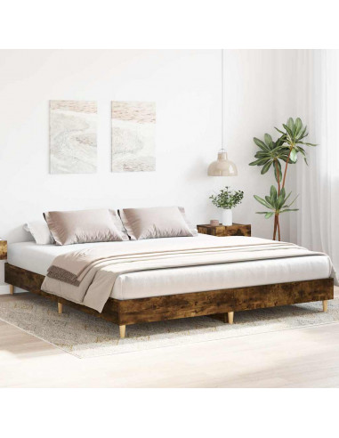 Giroletto senza Materasso Rovere Fumo 200x200 cm in Truciolato