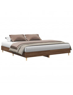 Giroletto senza Materasso Rovere Marrone 200x200 cm Truciolato