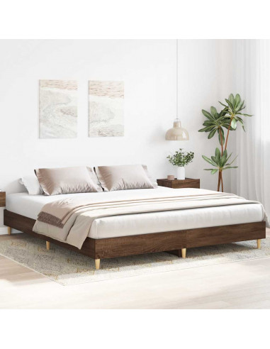 Giroletto senza Materasso Rovere Marrone 200x200 cm Truciolato