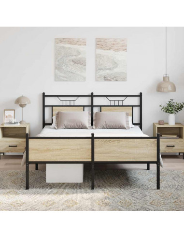 Giroletto senza Materasso Rovere Sonoma 137x190cm in Truciolato