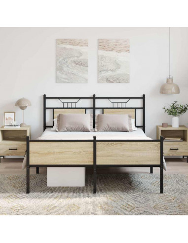 Giroletto senza Materasso Rovere Sonoma 140x190cm in Truciolato