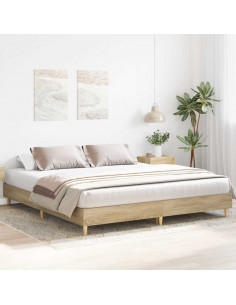 Giroletto senza Materasso Rovere Sonoma 200x200cm in Truciolato 2