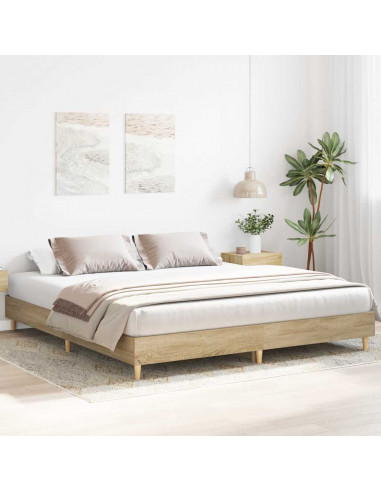 Giroletto senza Materasso Rovere Sonoma 200x200cm in Truciolato