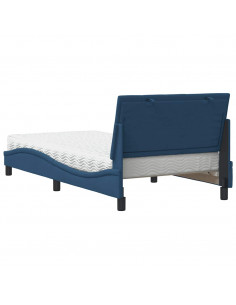 Letto con Materasso Blu 100x200 cm in Tessuto