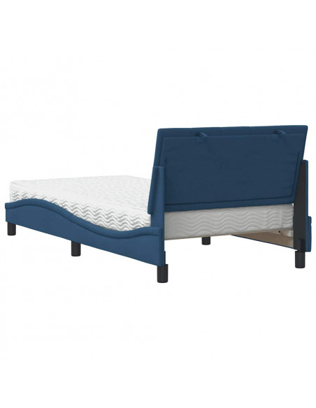 Letto con Materasso Blu 100x200 cm in Tessuto
