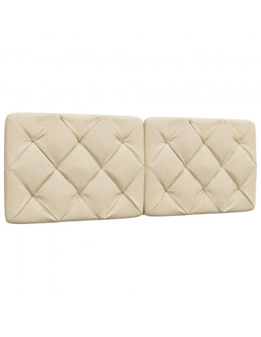 Letto con Materasso Crema 120x200 cm in Tessuto