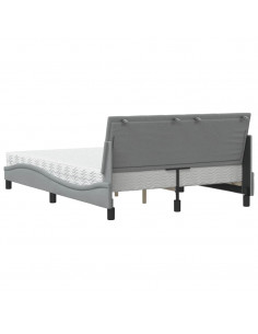 Letto con Materasso Grigio Chiaro 140x200cm Tessuto
