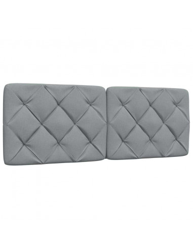 Letto con Materasso Grigio Chiaro 140x200cm Tessuto