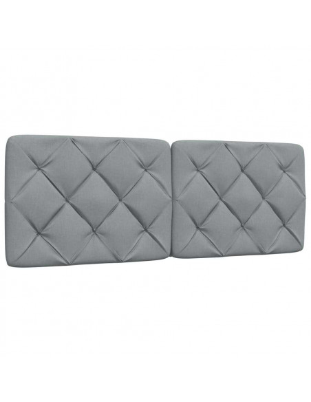Letto con Materasso Grigio Chiaro 140x200cm Tessuto