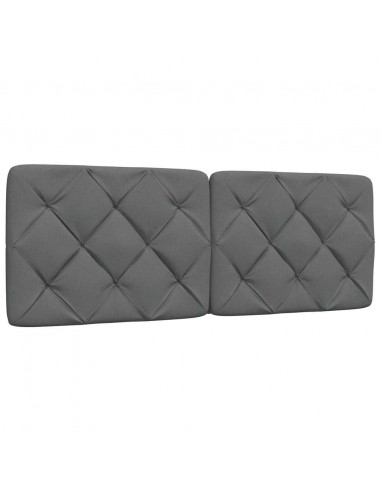 Letto con Materasso Grigio Scuro 140x200cm Tessuto