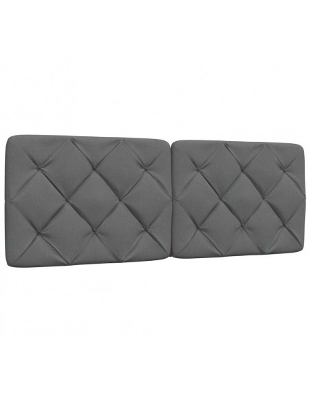 Letto con Materasso Grigio Scuro 140x200cm Tessuto